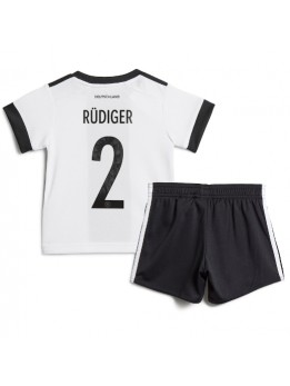 Deutschland Antonio Rudiger #2 Heimtrikotsatz für Kinder WM 2022 Kurzarm (+ Kurze Hosen)